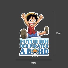 Sticker bébé à bord roi des pirates à bord 11x15cm vinyle haute qualité, bébé à bord luffy, autocollant voiture, sticker mang