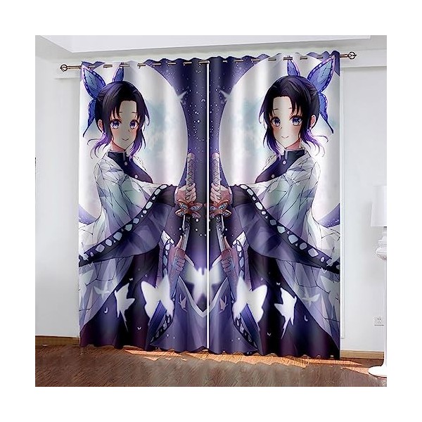 Wondi Rideau Chambre Enfant, Dem.on Slayer Isolant Thermique Rideaux à Oeillets, Rideau Occultant Thermiques 2 Panneaux-Multi