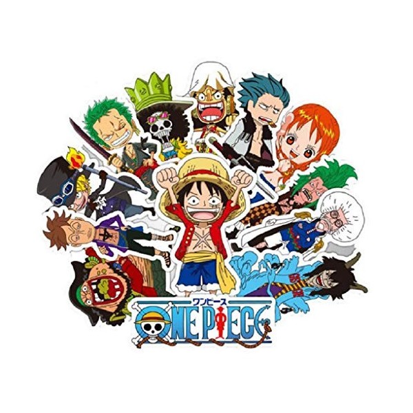 ⭐️ Top Stickers ! ⭐️ Lot de 48 Stickers One Piece - Autocollant HD Vinyles Non Vulgaires – Manga, Luffy, Zorro, Nina, Bomb - 