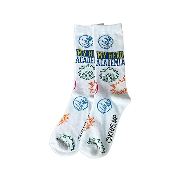 Sabor srl Chaussettes My Hero Academia. Chaussettes dhiver Unisexes. Chaussettes en Coton pour Adultes et Adolescents. Blanc
