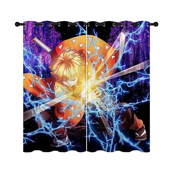 Wondi Dem.on Slayer Rideau Occultant, Rideau Chambre Garcon, Motif Dessin Animé Rideaux Occultants Isolant Thermique 2 Pannea