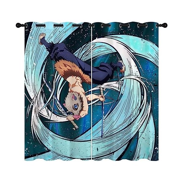 Wondi Dem.on Slayer Rideau Occultant, Rideau Chambre Garcon, Motif Dessin Animé Rideaux Occultants Isolant Thermique 2 Pannea