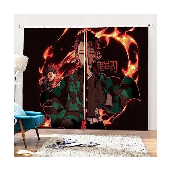 Wondi Rideau Occultant Thermiques Enfant, Dem.on Slayer Anti Froid Rideaux Occultants Isolant Thermique, Rideaux Occultants 2