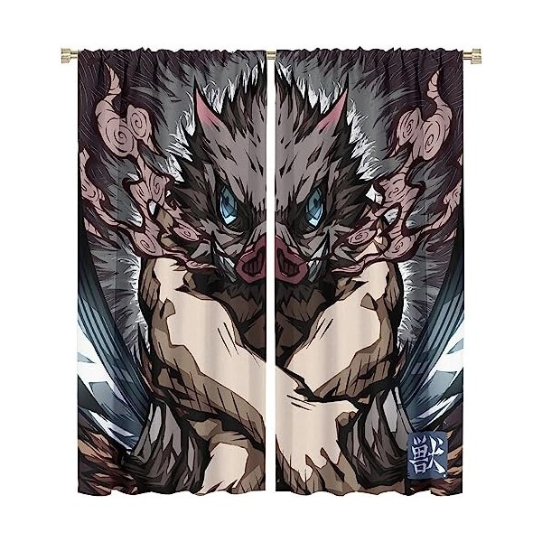 Wondi Dem.on Slayer Anime Rideaux Occultants, Rideau Occultant Thermiques Chambre Enfant, Anti Froid Rideau Thermique Isolant