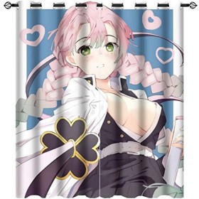 Wondi Dem.on Slayer Rideau Thermique Isolant Anti Froid, Impression 3D Rideau Chambre Enfant, Anime Rideau Occultant 2 Pannea