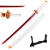 Uvency Samouraï Épée Jouet Slayer Épée Rengoku Halloween Épée 41 Pouces Costume Couteau En Bois Épée Slayer Cadeaux Prop Arme