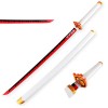 Uvency Samouraï Épée Jouet Slayer Épée Rengoku Halloween Épée 41 Pouces Costume Couteau En Bois Épée Slayer Cadeaux Prop Arme