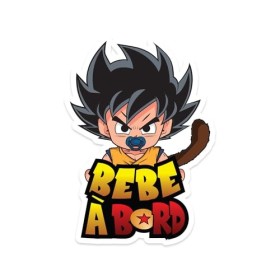 FFrame Sticker voiture bebe a bord saiyan 13x18cm vinyle haute qualité, bébé à bord, autocollant voiture, 100% francais