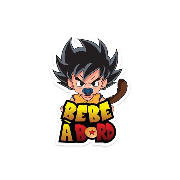 FFrame Sticker voiture bebe a bord saiyan 13x18cm vinyle haute qualité, bébé à bord, autocollant voiture, 100% francais