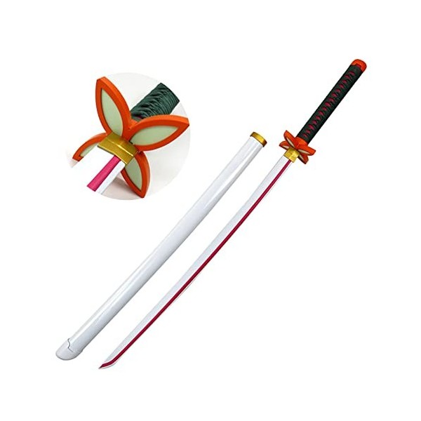 Uvency Katana Épée Bois Kochou Kanae Samurai Sword Set 41″ Katana Anime Slayer Cosplay Épée En Bois Halloween Prop Collectibl