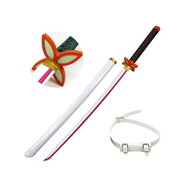Uvency Katana Épée Bois Kochou Kanae Samurai Sword Set 41″ Katana Anime Slayer Cosplay Épée En Bois Halloween Prop Collectibl
