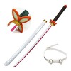 Uvency Katana Épée Bois Kochou Kanae Samurai Sword Set 41″ Katana Anime Slayer Cosplay Épée En Bois Halloween Prop Collectibl