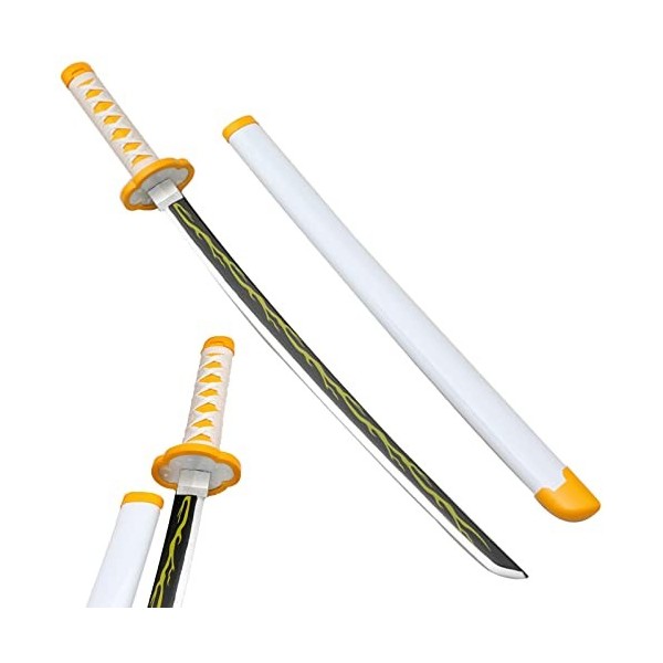 Uvency Katana Slayer Lame Anime Cosplay Agatsuma Zenitsu Épée En Bois Anime Épée, Enfant Jouet Anime Ninja Katana 76Cm/104Cm 