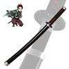 Uvency Anime Japonais Katana Slayer Cosplay Anime Sword, Tanjiro Anime Ninja Sword Kids Toy Weapon Prop, 1 Pièce/76Cm/29.9In