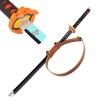 Uvency Épée de Samouraï En Bois Slayer Tanjiro Arme Props Enfants Jouet Épée Anime Ninja Épée, 1 Pièce Katana + Ceinture/Blue
