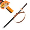 Uvency Épée de Samouraï En Bois Slayer Tanjiro Arme Props Enfants Jouet Épée Anime Ninja Épée, 1 Pièce Katana + Ceinture/Blue