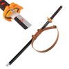 Uvency Épée de Samouraï En Bois Slayer Tanjiro Arme Props Enfants Jouet Épée Anime Ninja Épée, 1 Pièce Katana + Ceinture/Blue