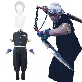 Fiamll Zenitsu Costume de cosplay Tomioka Giyuu - Tenue de cosplay - Tueur de démons - Costume dHalloween - Kimono - Pour en