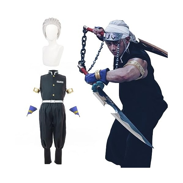 Fiamll Zenitsu Costume de cosplay Tomioka Giyuu - Tenue de cosplay - Tueur de démons - Costume dHalloween - Kimono - Pour en