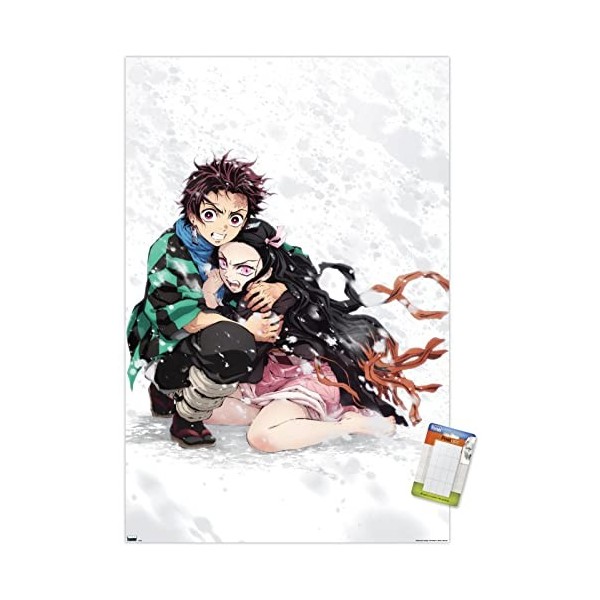 Poster mural Demon Slayer Tanjiro et Nezuko Snow