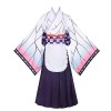 Anime Demon Slayer Kimetsu No Yaiba Kochou Shinobu Costume de costumade Kimono, uniforme dHalloween blanc, taille L 