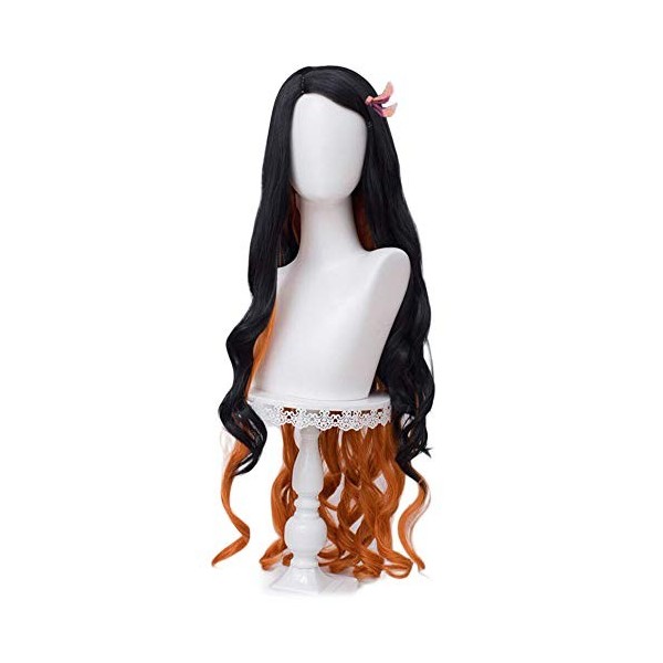 AxBALL Appliquer à Max Beauty Anime Halloween Character Cosplay Vêtements for Demon Slayer Color : Black Orange Nezuko 