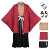 YEAJION Tsugikuni Yoriichi Cosplay Costume Complet avec Perruque Demon Slayer Anime Cosplay Costume Kimetsu no Yaiba Kimono H