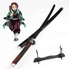 Uvency Démon Slayers Blade Katana Fait À La Main Anime Arme Accessoires Ninja Épée En Bois Tanjiro Cosplay Jouet Épée Avec P