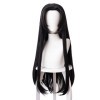 Kochou Kanae Cosplay Perruque Anime Demon Slayer Kimetsu No Yaiba Noir Long Synthétique Cheveux Perruques