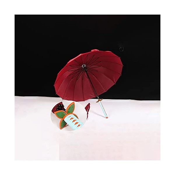 BJSBJD Parapluie Coupe-Vent pour Demon Slayer Kochou Shinobu, COS Parapluie à Manche Long Katana Parasol extérieur Coupe-Vent