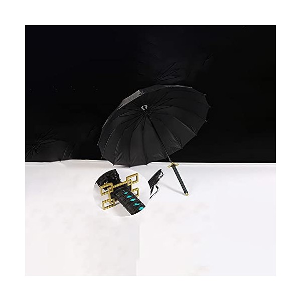 BJSBJD Parapluie Coupe-Vent pour Demon Slayer Tokitou Muichirou, COS Parapluie à Manche Long Katana Parasol extérieur Coupe-V