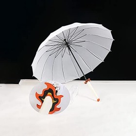 BJSBJD Parapluie Coupe-Vent pour Demon Slayer Rengoku Kyoujurou, COS Parapluie à Manche Long Katana Parasol extérieur Coupe-V