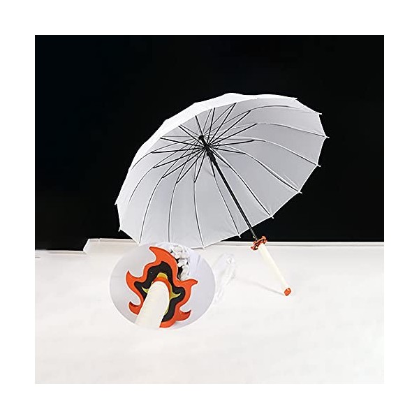BJSBJD Parapluie Coupe-Vent pour Demon Slayer Rengoku Kyoujurou, COS Parapluie à Manche Long Katana Parasol extérieur Coupe-V
