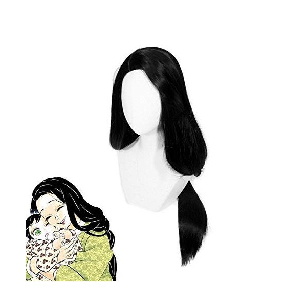 Démon Slayer Kimetsu No Yaiba Shinobu Hashibira Kotoha Cosplay perruque longue droite femmes synthétique cheveux perruque Pel