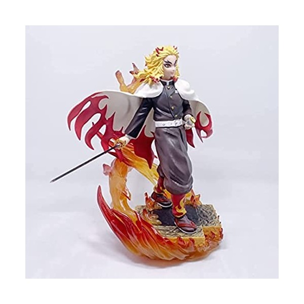 REOZIGN Demon Slayer GK Figure Statue, Rengoku Kyoujurou 20cm/7.9inch Action Figure Cartoon Poupée Jouets Anime PVC Personnag