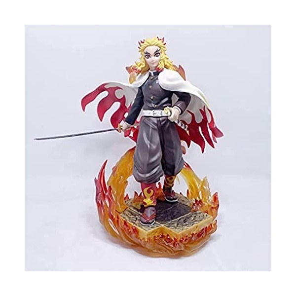 REOZIGN Demon Slayer GK Figure Statue, Rengoku Kyoujurou 20cm/7.9inch Action Figure Cartoon Poupée Jouets Anime PVC Personnag