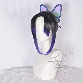 Kochou Shinobu perruque Kimetsu no Yaiba démon Slayer Cosplay cheveux&nbsp;&nbsp;&nbsp;résistant à la chaleur cheveux synthétiques Kochou Sh