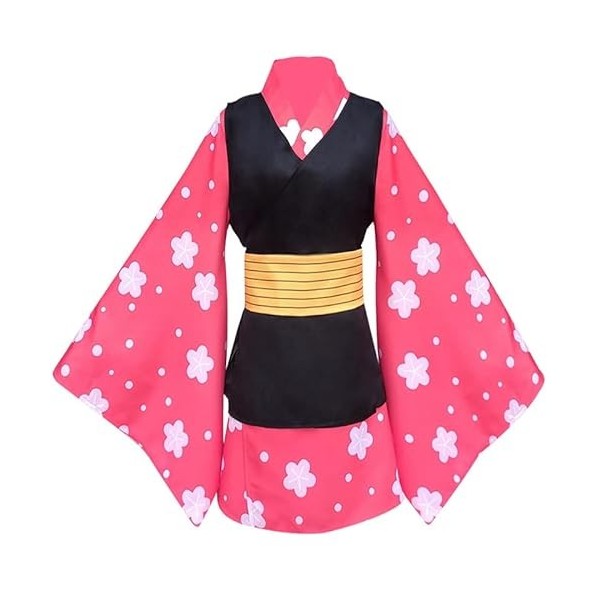 Kimetsu Demon Slayer no Yaiba Kamado Nezuko Cosplay Kimono Halloween Taille XL, rose 