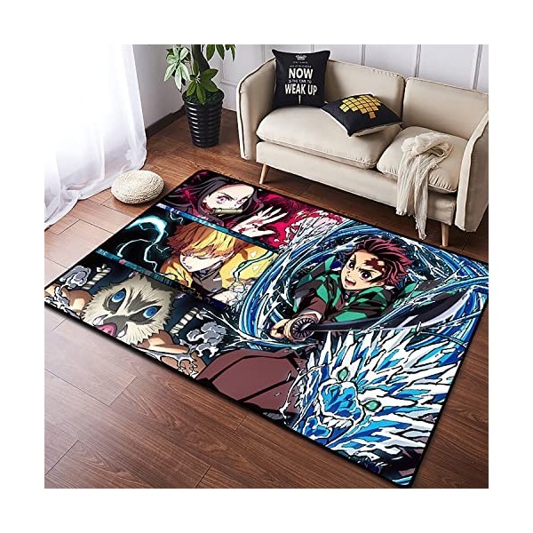 ZALix 3D Demon Slayer Tapis De Sol Paillasson De Chambre Tapis Antidérapant Cartoon Paillasson - Tapis De Sol Doux Antidérapa