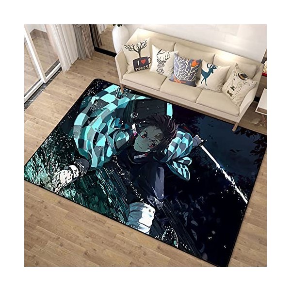 ZALix Animé Tapis De Jeu Épaississement Respectueux De lenvironnement Tapis De Cuisine Demon Slayer Tapis De Jeu Dessin Anim