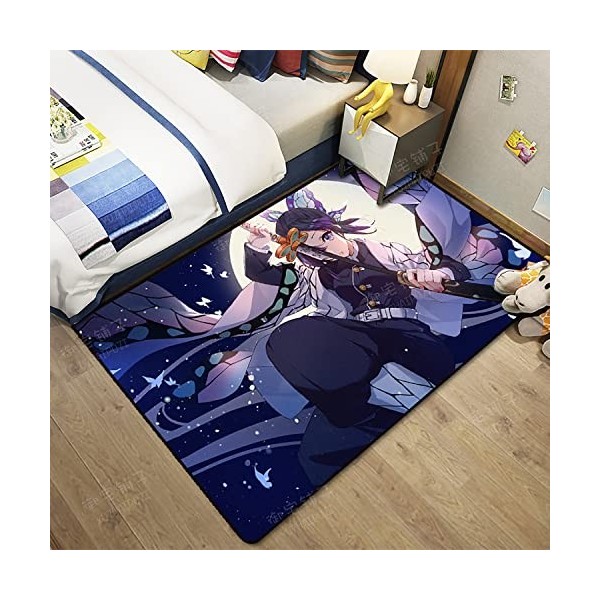 ZALix Tapis Surdimensionné Demon Slayer - Tapis De Sol 3D Doux Antidérapant en Peluche pour Salon, Chambre À Coucher, Cuisine