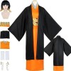 Anime Demon Slayer Susamaru Cosplay Kimono Outfit avec Perruque, Kimetsu No Yaiba Cloak Boucles doreilles Ensemble Complet H