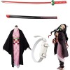 Générique Cosplay Samurai Sword, Katana Anime Samurai Cosplay Sword Demon Slayer Couteau à Lame en Bambou et Costume Cosplay 