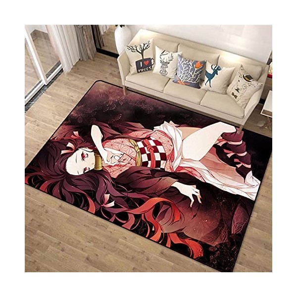 Tapis Anime Manga Demon Slayer Tapis Populaire Anime - Antidérapant Et Résistant Aux Taches - pour Salon, Chambre À Coucher, 