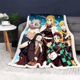 Wondi Dem-on Slay-ER Épaissir Plaid pour Canapé, Couverture Moelleux Doux Chaude, Décoration pour Canapé ou Chambre-Multicolo