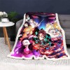 FLOATING Dem-on Slay-ER Plaid Automne en Sherpa, Couverture Lit Anime avec Impression Numérique 3D, Literie Adaptée à Toutes 
