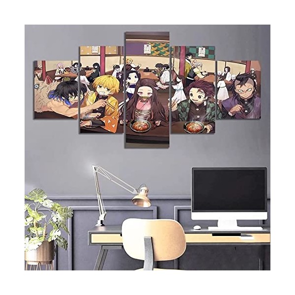 TONATO Canvas Imprimer 5 Panneaux Painttes de décoration intérieure Modernes 5 Affiches modulaires abstraites avec des Cadres