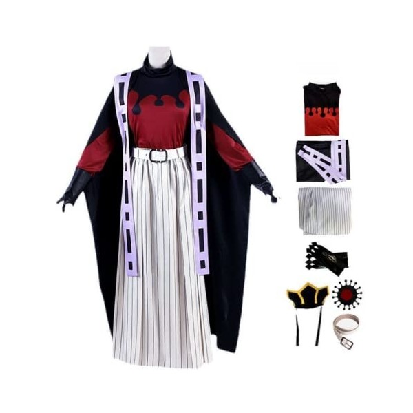 Rcrllya Anime Démon Slayer Douma Outfit Kimono Cape Cosplay Perruque Costume Uniformes Adulte Parti Cadeau Douma,XXL 