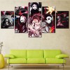 VEYEBZ 5 Pièces Encadrée Impressions sur Toile Peinture 150×80Cm Anime Demon Slayer, Tanjirou, Nezuko Art Mural Abstrait Modu