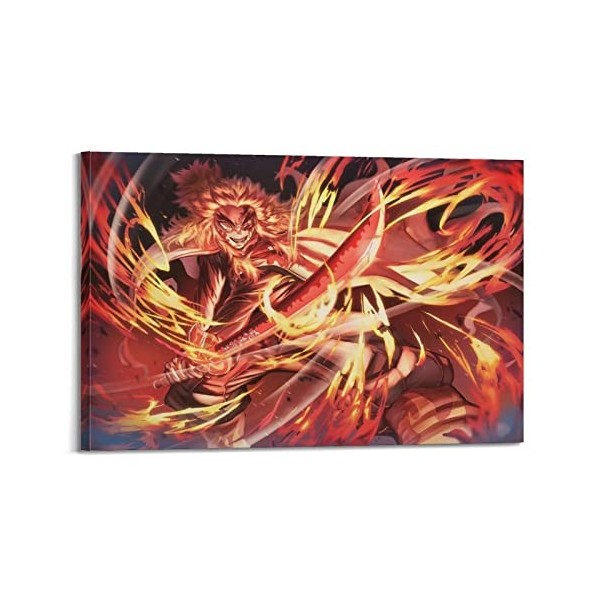 DATOZA Poster décoratif sur toile Demon Slayer Rengoku de Kyojuro Rengoku - Décoration murale moderne pour chambre à coucher 